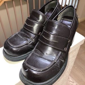 Japanese school girl high platform penny loafers